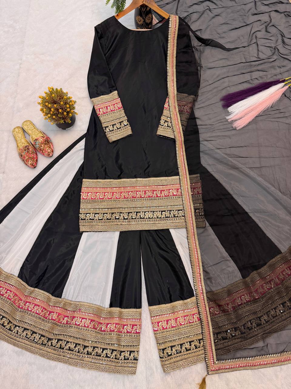 The Majestic Monochrome Gilded-Border Ensemble